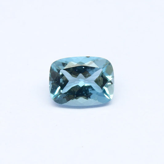 Natural Aquamarine 1.32 Carat 8x6 MM Cushion Shape Faceted Gemstone