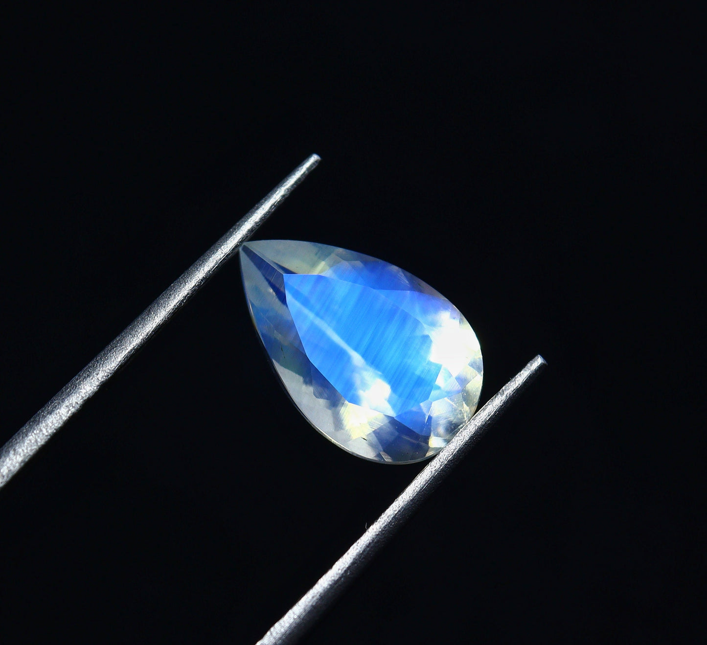 Natural Rainbow Moonstone 1.40 Carat 10.1x6.4 MM Pear Shape Faceted Gemstone