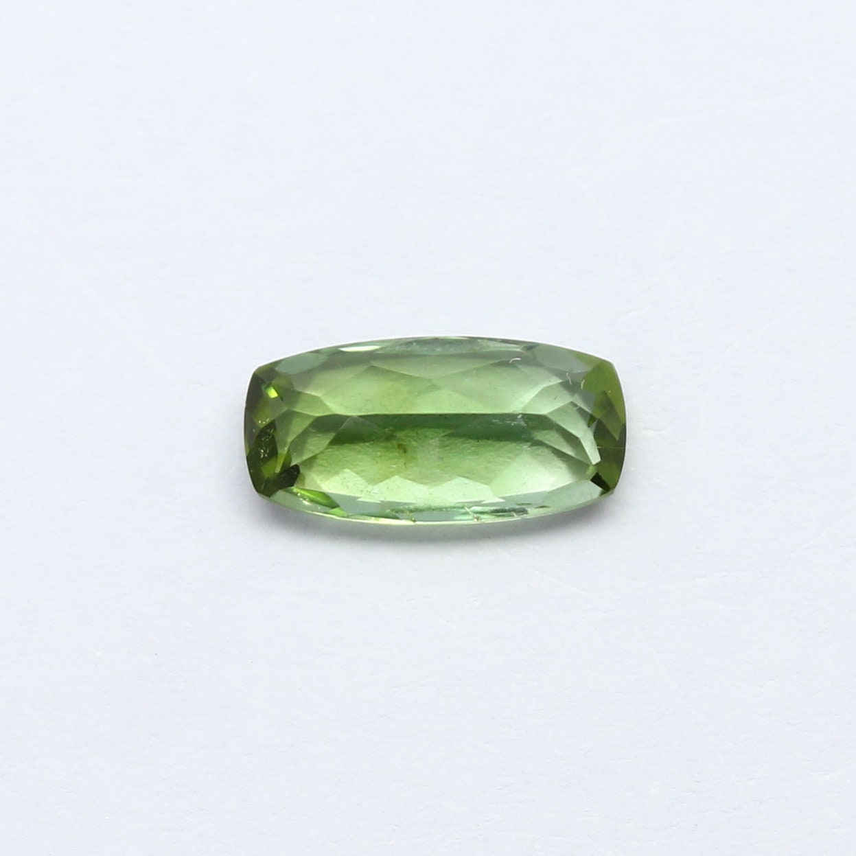 Natural Green Tourmaline 1.48 Carat 10x5 MM Cushion Shape Faceted Gemstone