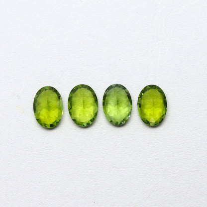 Natural Green Tourmaline lot 2.87  Carat 7x5 MM Oval Faceted Gemstone 4 Piece Lot