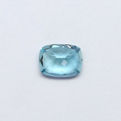 Natural Aquamarine 1.32 Carat 8x6 MM Cushion Shape Faceted Gemstone