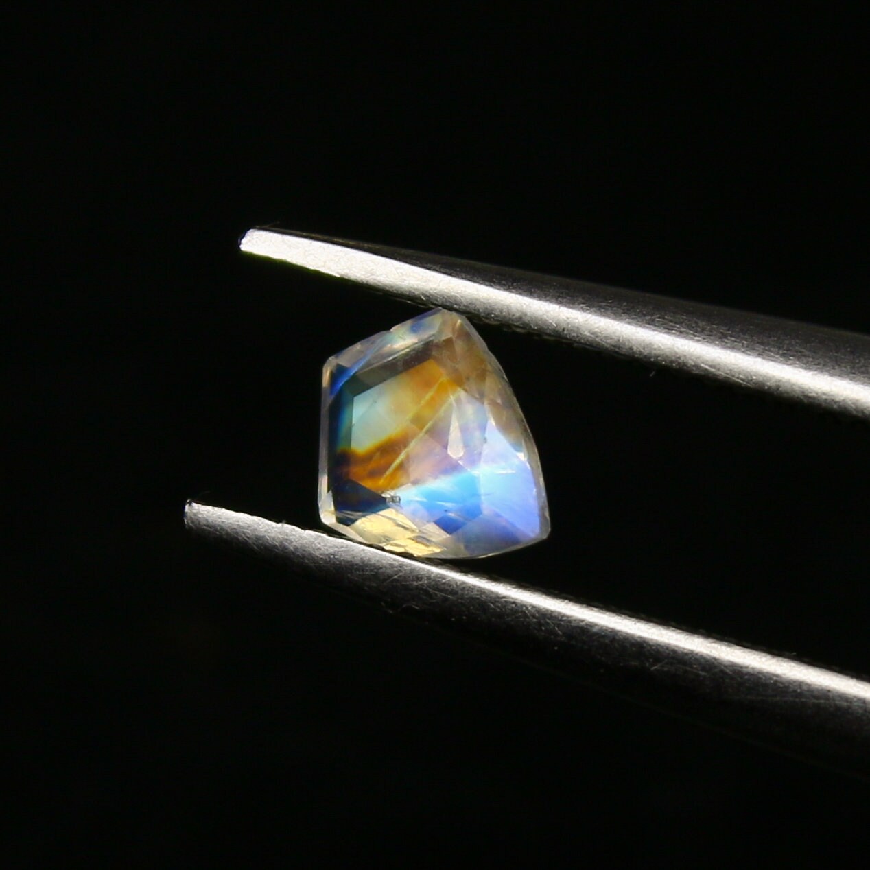 Natural Multi-Fire  Rainbow Moonstone 0.34 Carat 6.2x4.7 MM Fancy Shape Faceted Gemstone