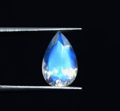 Natural Rainbow Moonstone 1.40 Carat 10.1x6.4 MM Pear Shape Faceted Gemstone