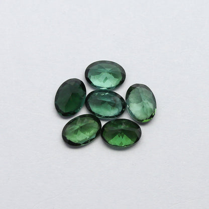 Natural Green Tourmaline Lot 4.66 Carat 7x5 MM Oval Shape Faceted Gemstone 6 Piece Lot