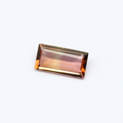 Natural Bi-color Tourmaline 1.08 Carat 9x5 MM Baguette Shape Faceted Gemstone