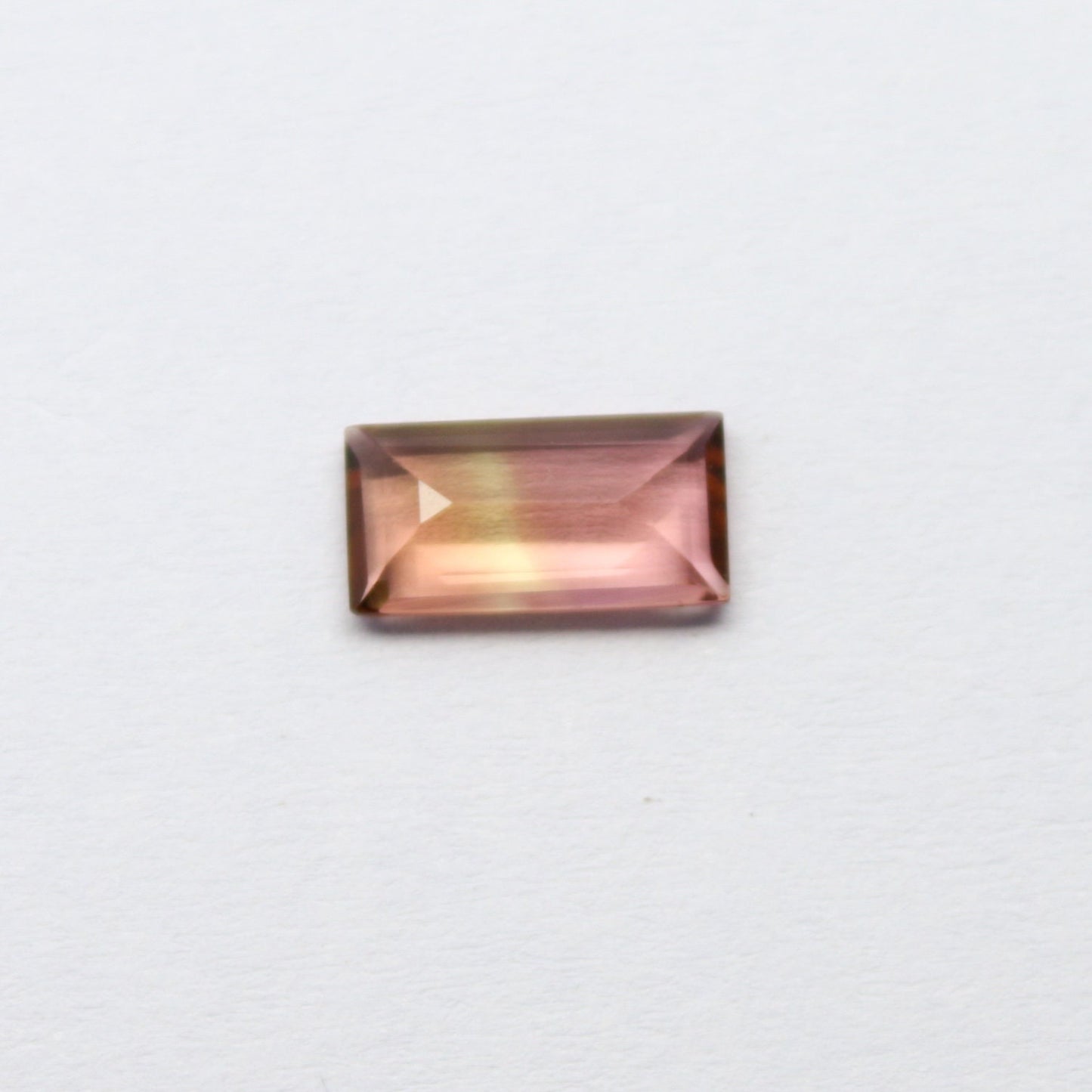 Natural Bi-color Tourmaline 1.08 Carat 9x5 MM Baguette Shape Faceted Gemstone