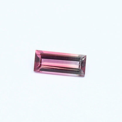 Natural Bi-Color Tourmaline 0.81 Carat 9x3.8 MM Baguette Shape Faceted Gemstone