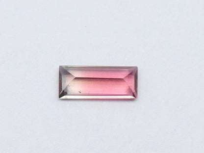 Natural Bi-Color Tourmaline 0.81 Carat 9x3.8 MM Baguette Shape Faceted Gemstone