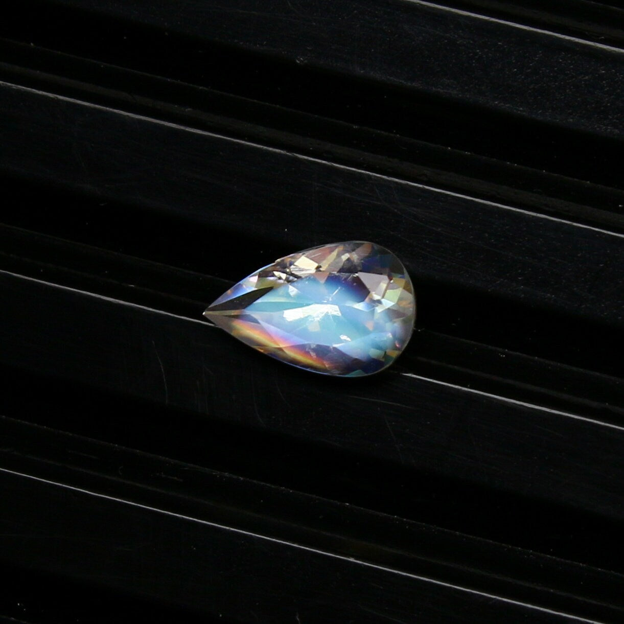 Natural Rare Andesine Labradorite 0.82 Carat 8.2x5.2 MM Pear Shape Faceted Gemstone