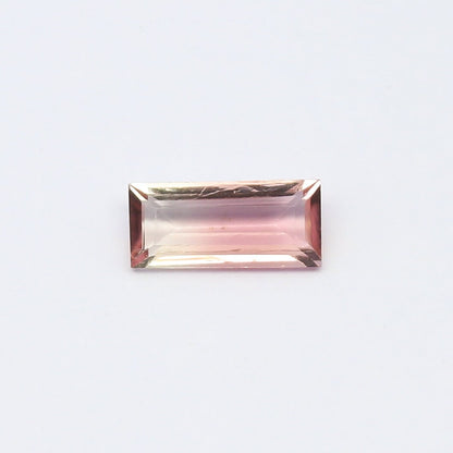 Natural Bi-Color Tourmaline 1.18 Carat 10.2x4.7 MM Baguette Shape Faceted Gemstone