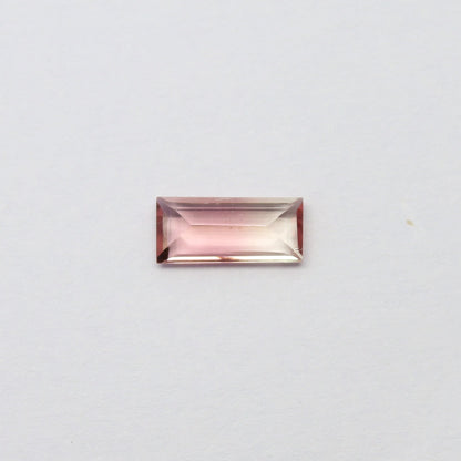 Natural Bi-Color Tourmaline 1.18 Carat 10.2x4.7 MM Baguette Shape Faceted Gemstone