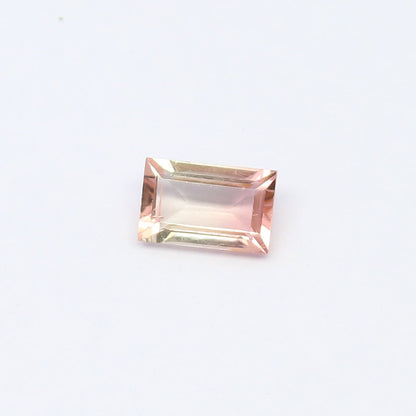 Natural Bi-Color Tourmaline 1.20 Carat 7.8x5 MM Baguette Shape Faceted Gemstone