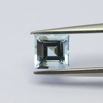 Natural Flawless Aquamarine 1.85 Carat 7x7 MM Square Shape Faceted Gemstone