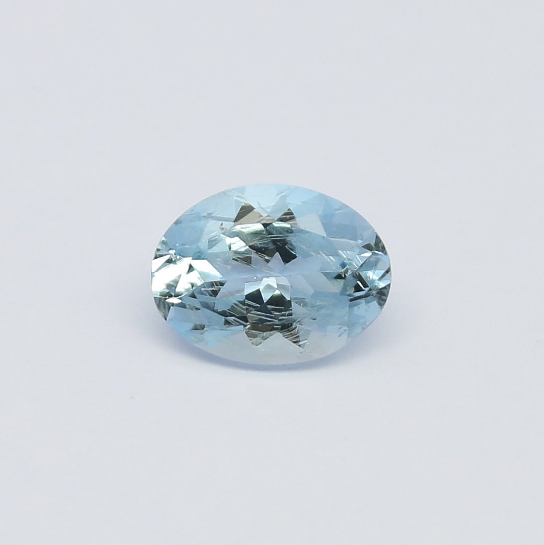 Natural Aquamarine 1.03 Carat 8x6 MM Oval Shape Faceted Gemstone