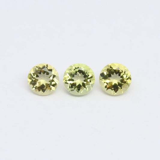 Natural Heliodor Aquamarine Lot 1.38 Carat 5x5 MM Round Shape Faceted Yellow Aquamarine Faceted Gemstone 3 Piece Lot