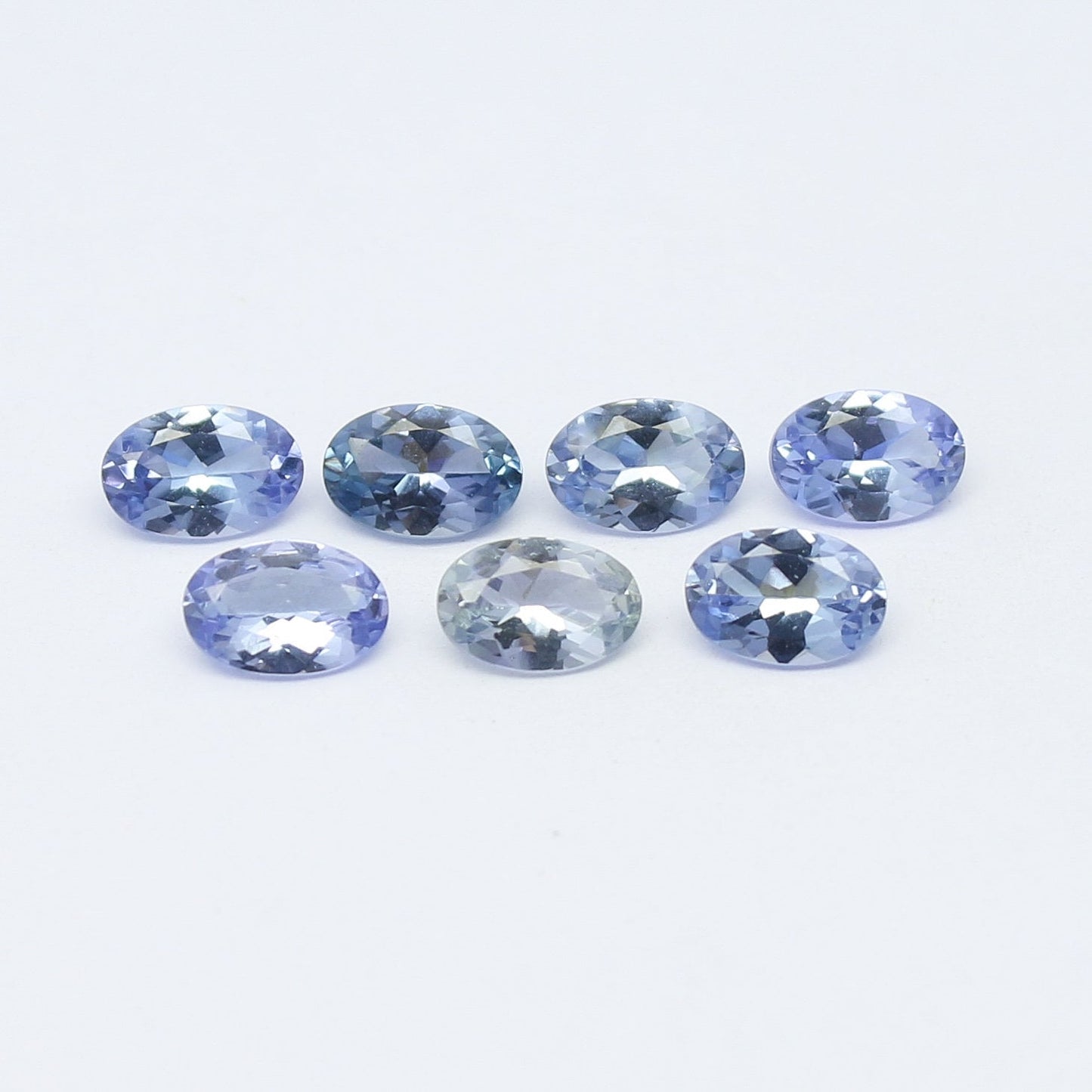 Natural Flawless Tanzanite Lot 3.07 Carat 6x4 MM Oval Shape Faceted Gemstone 7 Piece Lot