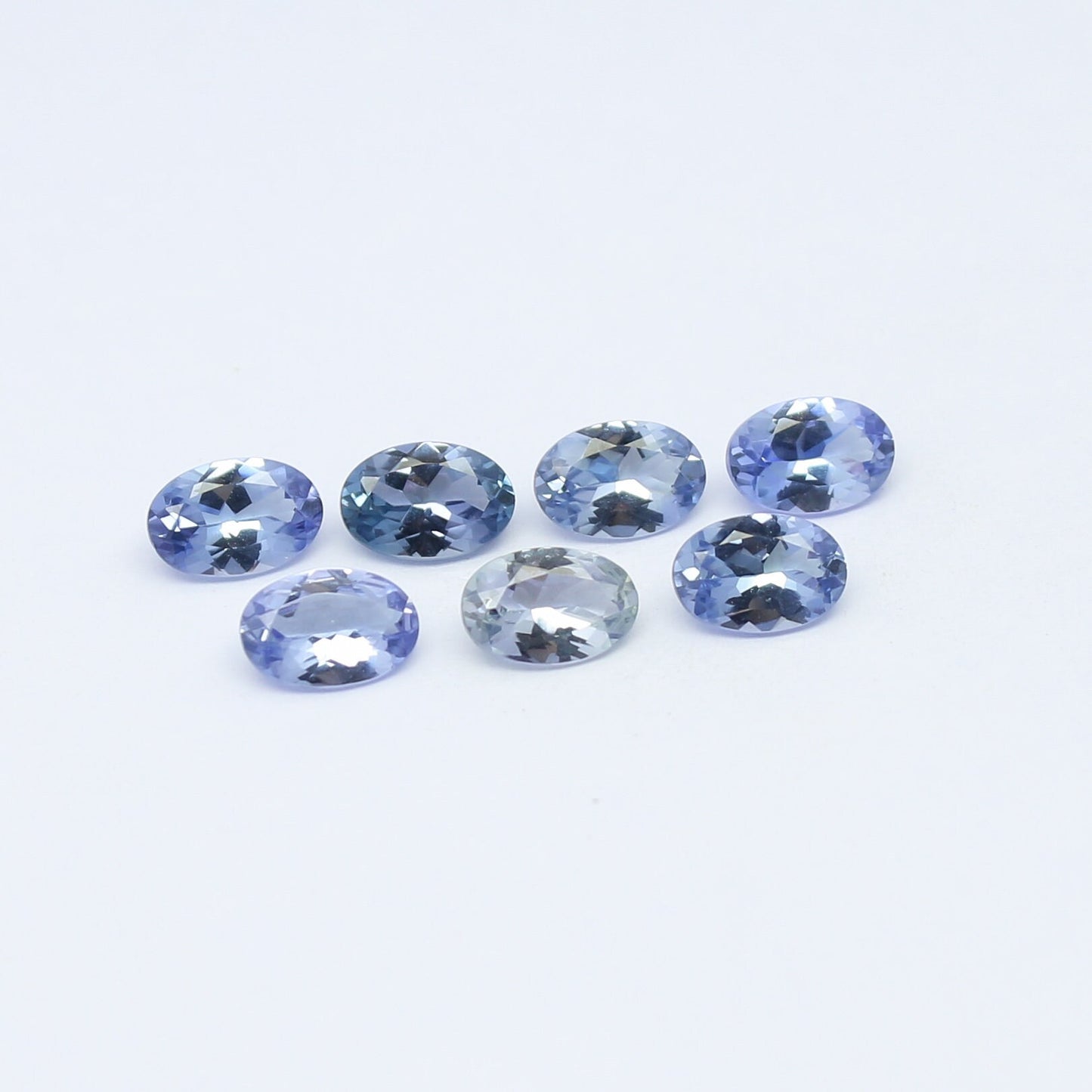 Natural Flawless Tanzanite Lot 3.07 Carat 6x4 MM Oval Shape Faceted Gemstone 7 Piece Lot