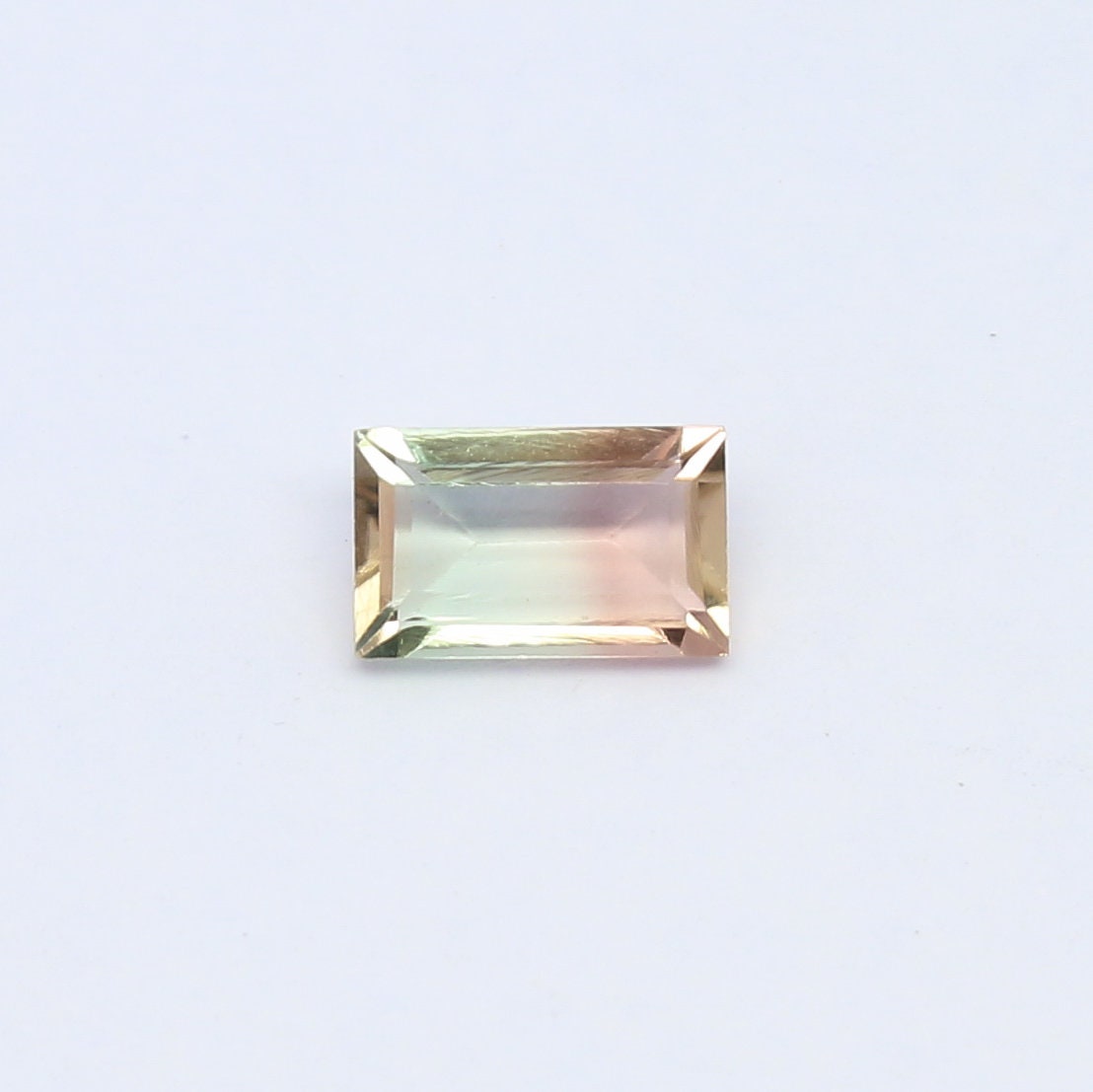 Natural Bi-Color Tourmaline 1.31 Carat 8.7x5.3 MM Baguette Shape Faceted Gemstone