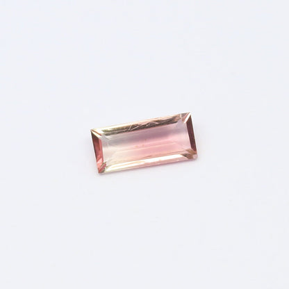 Natural Bi-Color Tourmaline 1.18 Carat 10.2x4.7 MM Baguette Shape Faceted Gemstone