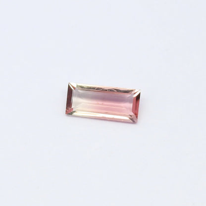 Natural Bi-Color Tourmaline 1.18 Carat 10.2x4.7 MM Baguette Shape Faceted Gemstone