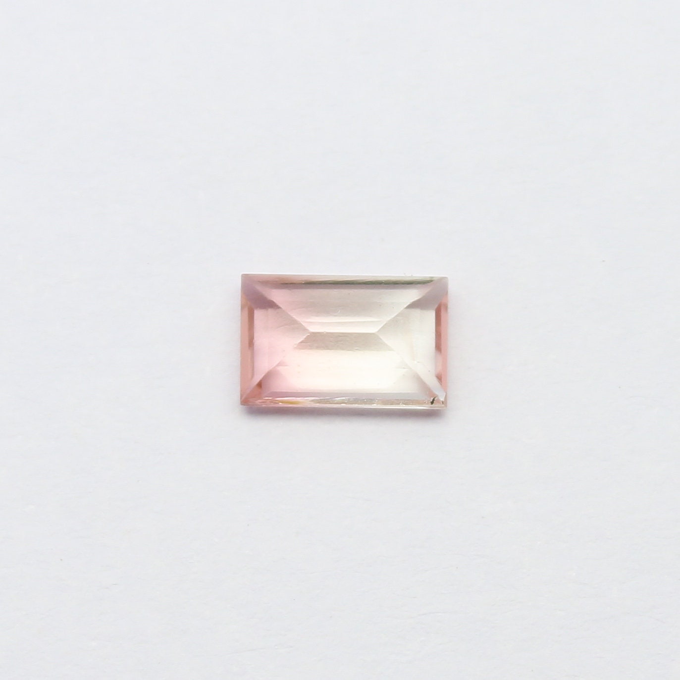 Natural Bi-Color Tourmaline 1.20 Carat 7.8x5 MM Baguette Shape Faceted Gemstone