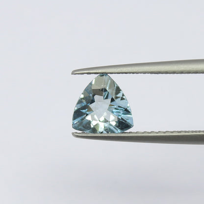 Natural Aquamarine 0.87 Carat 7x7 MM Trillion Shape Faceted Gemstone March Birthstone