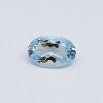 Natural Flawless Aquamarine 1.77 Carat 10.5x7 MM Oval Shape Faceted Gemstone