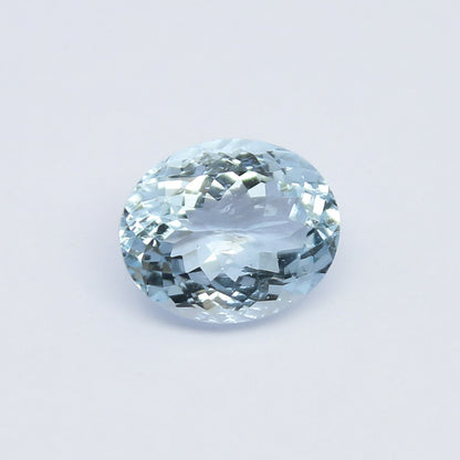 Natural Aquamarine  3.32 Carat 11x9 MM Oval Shape Faceted Gemstone