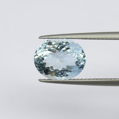 Natural Aquamarine  3.32 Carat 11x9 MM Oval Shape Faceted Gemstone