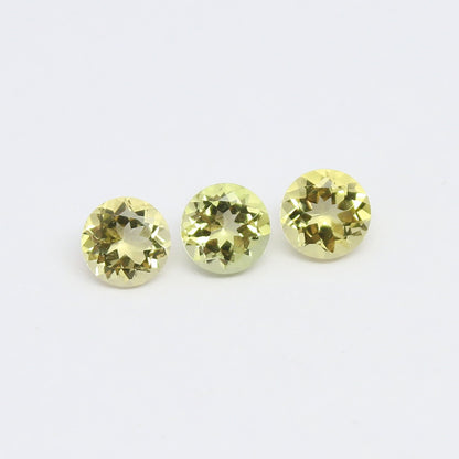 Natural Heliodor Aquamarine Lot 1.38 Carat 5x5 MM Round Shape Faceted Yellow Aquamarine Faceted Gemstone 3 Piece Lot