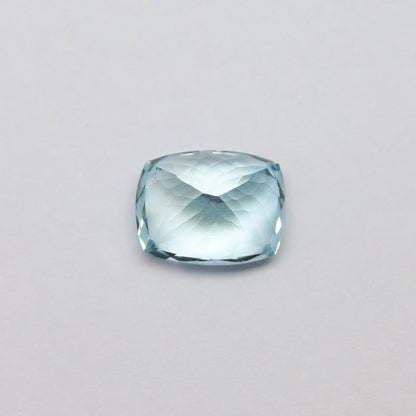 Natural Flawless Aquamarine 7.97 Carat 13.5x10.4 MM Cushion Shape Faceted Gemstone