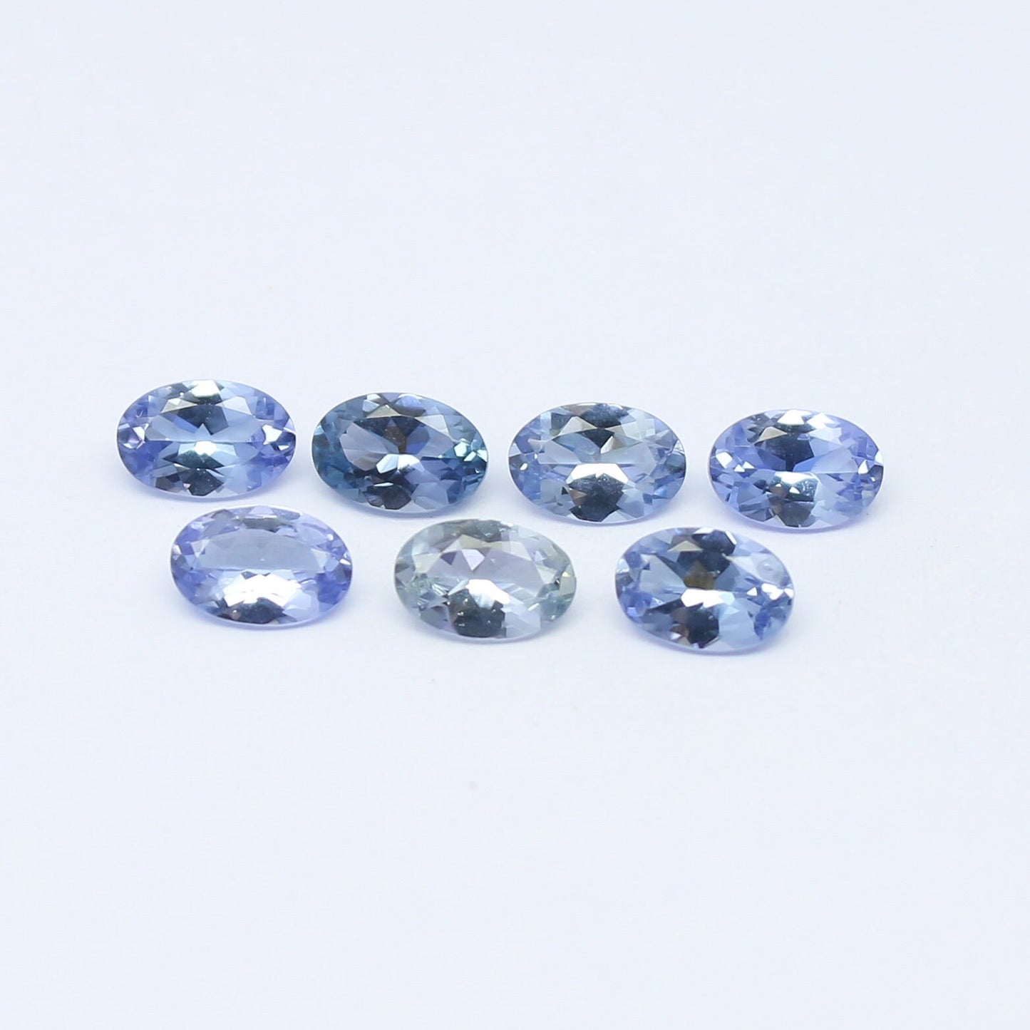 Natural Flawless Tanzanite Lot 3.07 Carat 6x4 MM Oval Shape Faceted Gemstone 7 Piece Lot