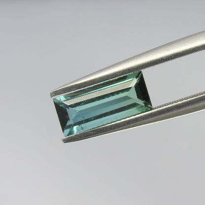 Natural Indicolite Tourmaline 1.35 Carat 10.3x4.4 MM Baguette Shape Faceted Gemstone