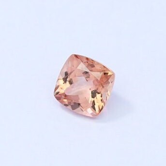 Natural Peach Tourmaline 1.22 Carat 6x6 MM Cushion Shape Faceted Gemstone