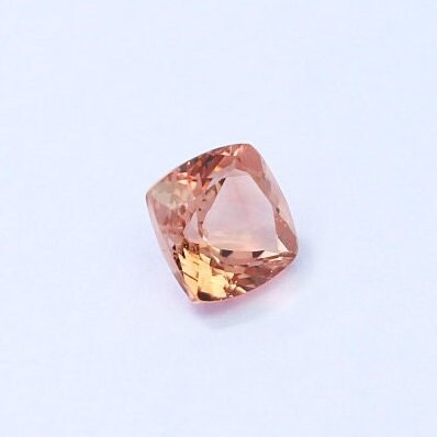 Natural Peach Tourmaline 1.22 Carat 6x6 MM Cushion Shape Faceted Gemstone