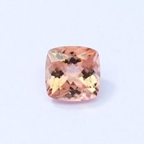 Natural Peach Tourmaline 1.22 Carat 6x6 MM Cushion Shape Faceted Gemstone