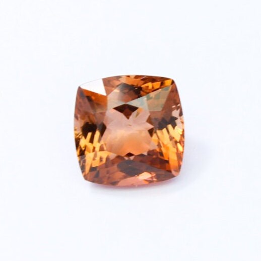 Natural Flawless Rare Peach Tourmaline 6.73 Carat 11x11 MM Cushion Shape Faceted Gemstone