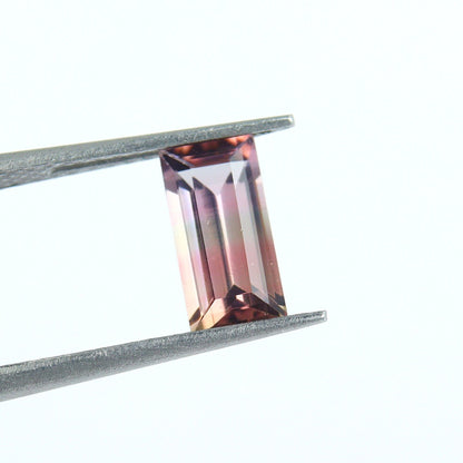 Natural Tri-color Tourmaline 0.88 Carat 8x4 MM Baguette Shape Faceted Gemstone