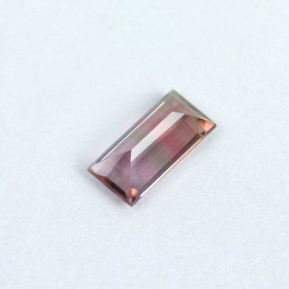 Natural Tri-color Tourmaline 0.88 Carat 8x4 MM Baguette Shape Faceted Gemstone