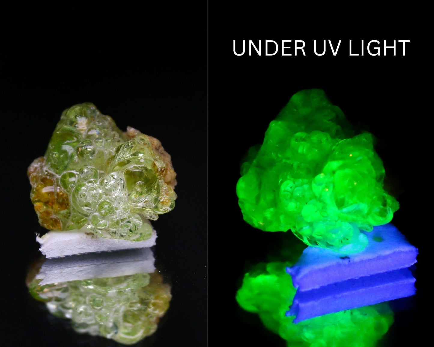 Natural Rare Daylight Fluorescent Hyalite Opal Specimen Rough 9.16 Carat Color Change Raw Gemstone