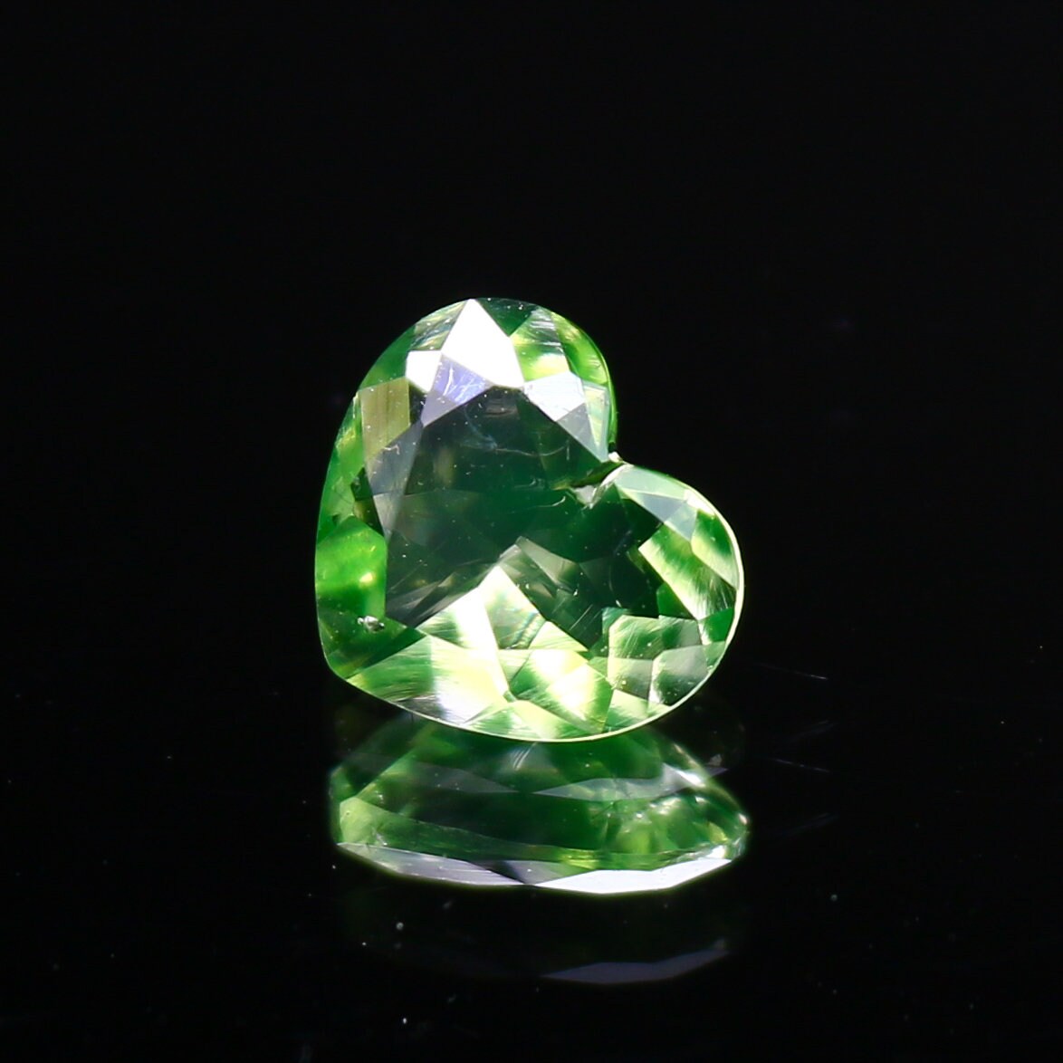 Natural Daylight Fluorescent Hyalite Opal 0.40 Carat 6x5.3 MM Heart Shape Faceted Gemstone