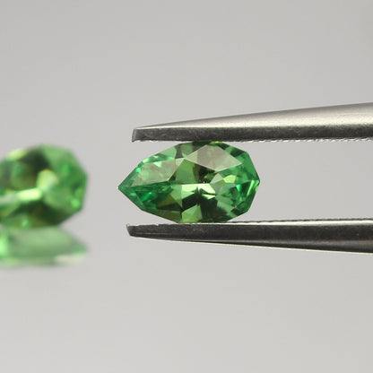 Natural Tsavorite 0.90 Carat 6.8x4.3/6.8x4.2 MM Fancy Pear Shape Faceted Gemstone