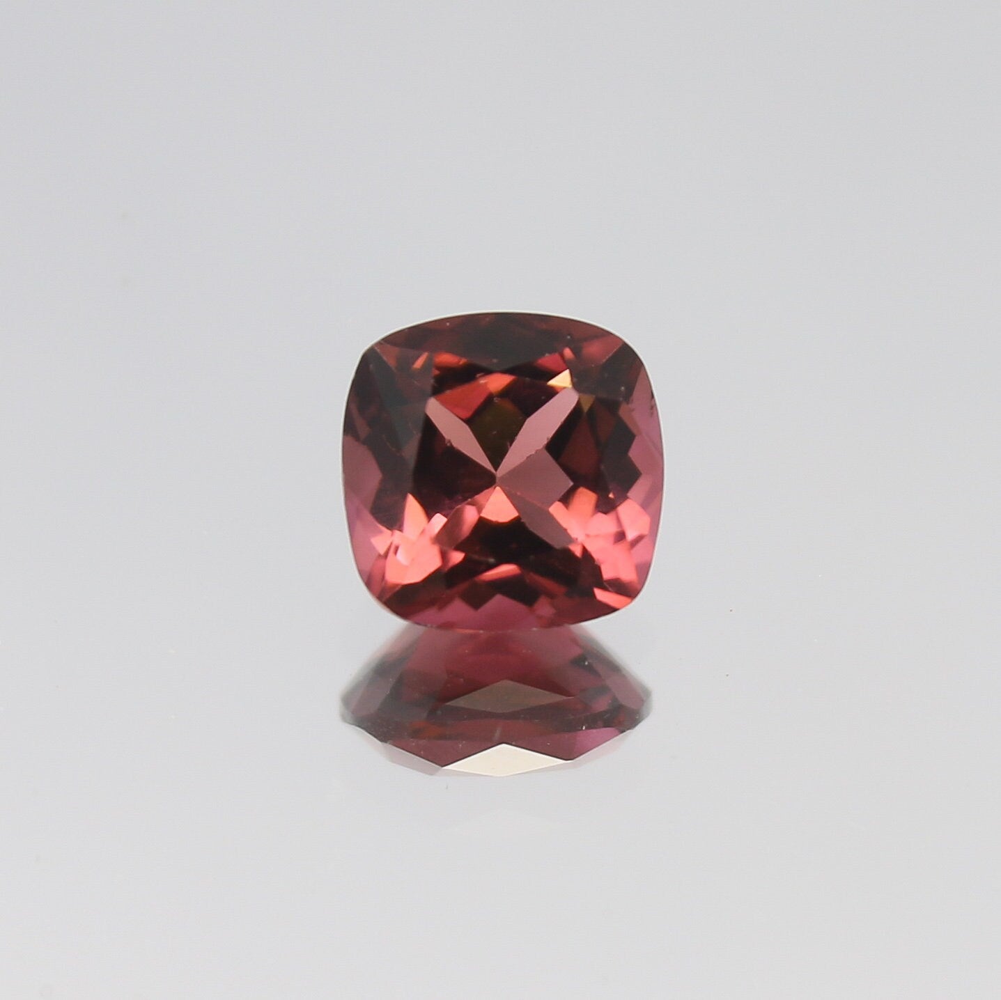 Natural Pink Tourmaline 0.96 Carat 6x6 MM Cushion Shape Faceted Gemstone