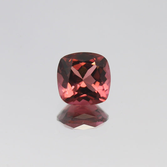 Natural Pink Tourmaline 0.96 Carat 6x6 MM Cushion Shape Faceted Gemstone