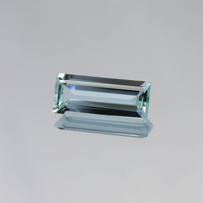 Natural Flawless Aquamarine 1.66 Carat 12.4x5.2 MM Baugette Shape Faceted Gemstone