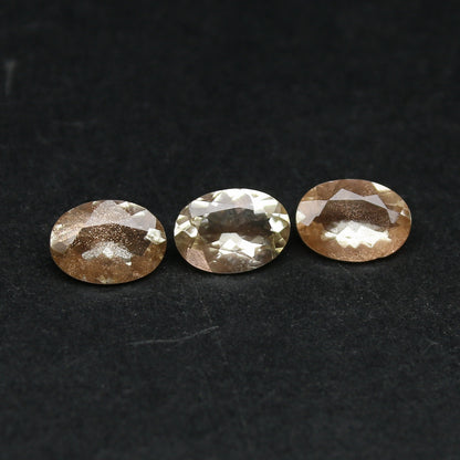 Natural Oregon Sunstone Lot 1.69 Carat 7x5 MM Oval Shape Faceted Gemstone 3 Piece Lot