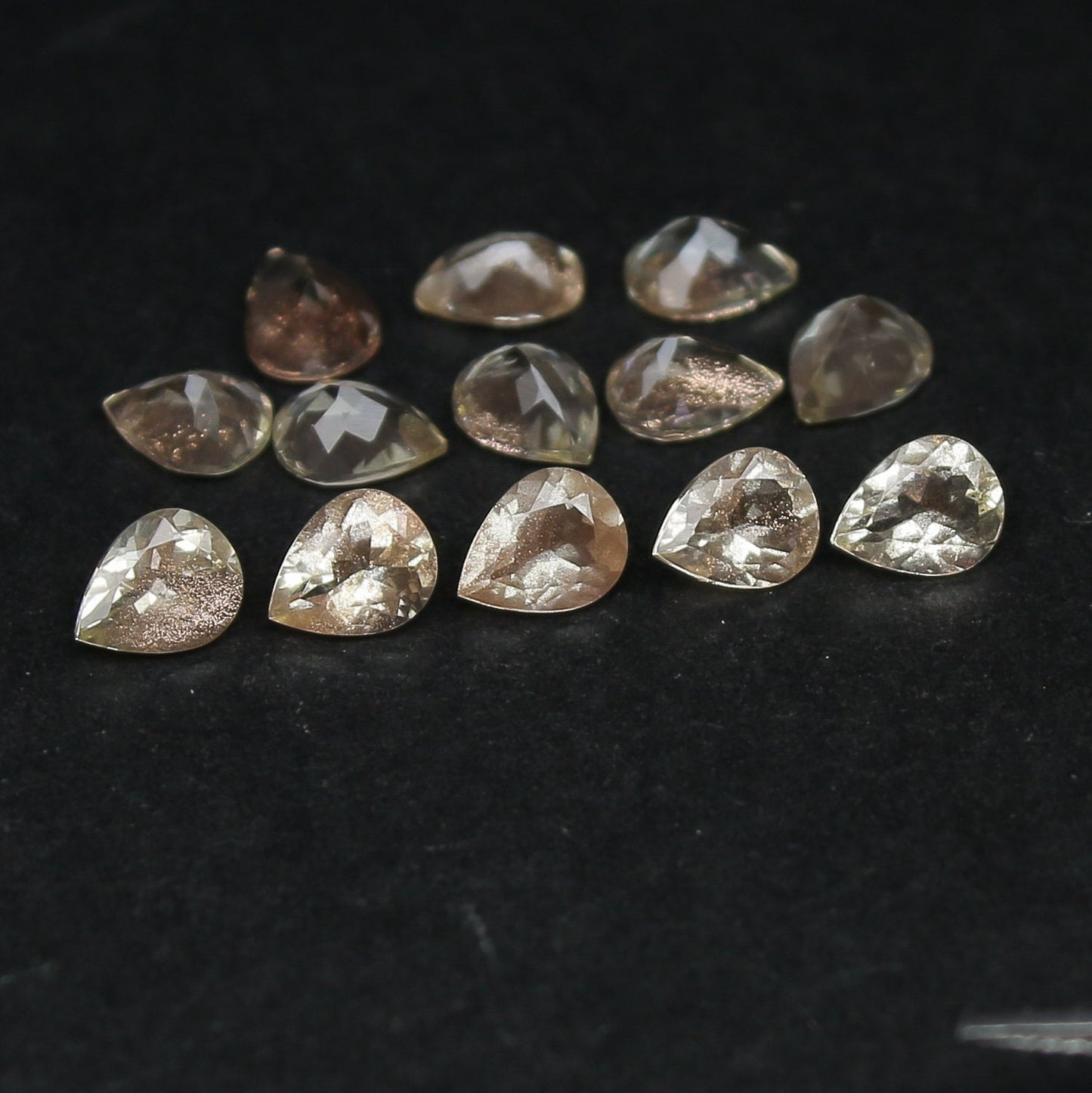 Natural Oregon Sunstone Lot 3.35 Carat 5x4 MM Pear Shape Faceted Gemstone 13 Piece Lot