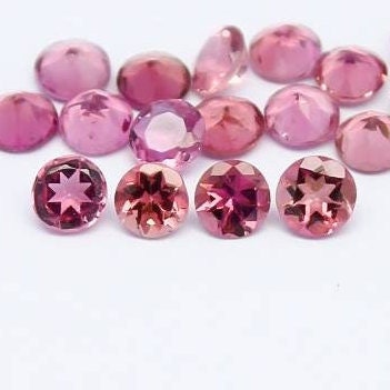 Natural Pink Tourmaline Carat 3x3 MM Round Shape Faceted Gemstone