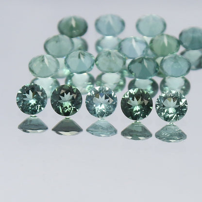 Natural Indicolite Tourmaline Lot 1.74 Carat 3x3 MM Round Shape Faceted Gemstone 17 Piece Lot