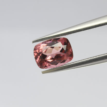 Natural Pink Tourmaline 1.43 Carat 8x6 MM Cushion Shape Faceted Gemstone